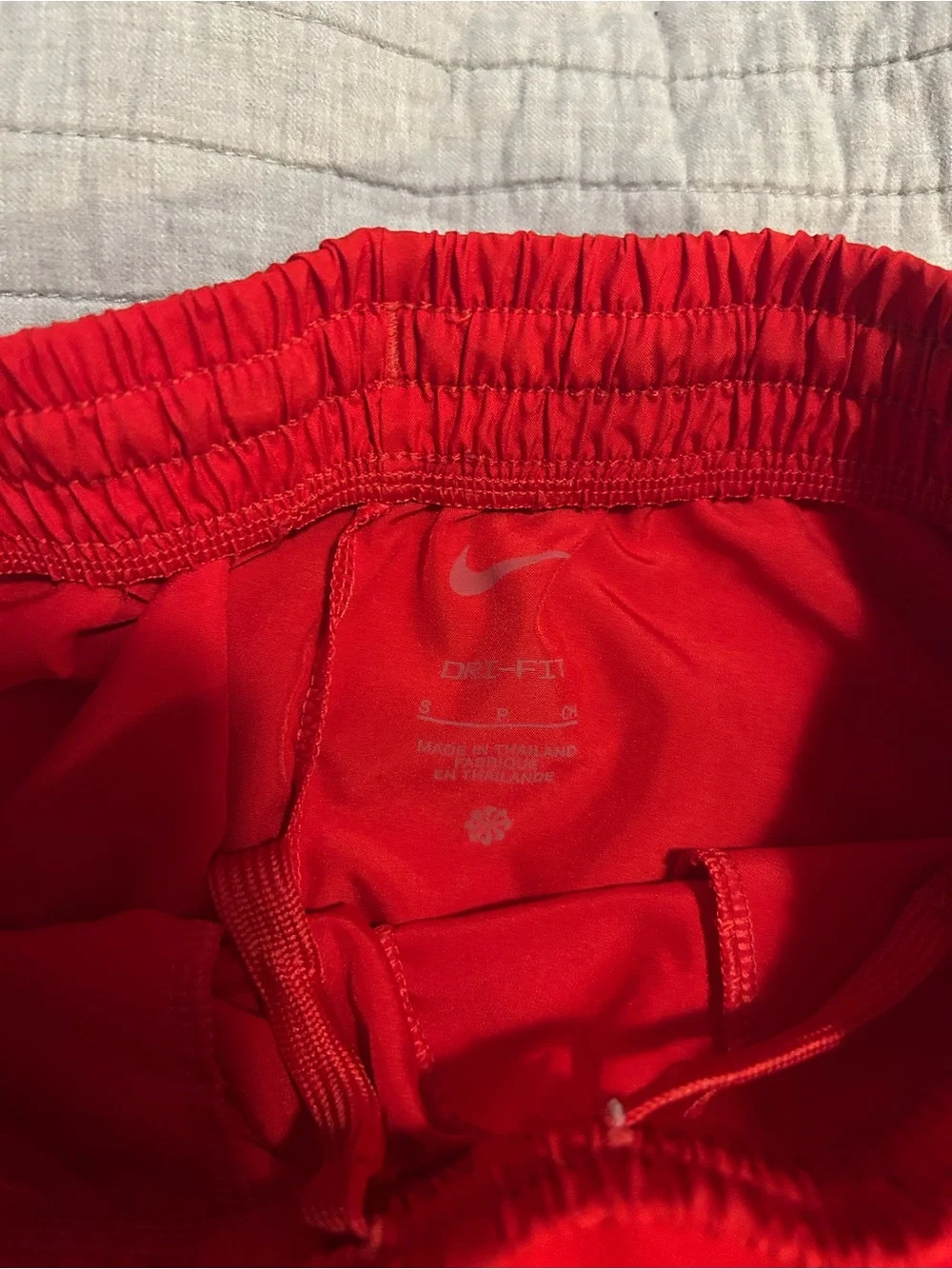 Nike Red Swoosh Graphic Athletic Shorts - Kids
